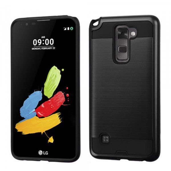 Wholesale LG Stylo 2 Plus MS550 Iron Shield Hybrid Case (Black)